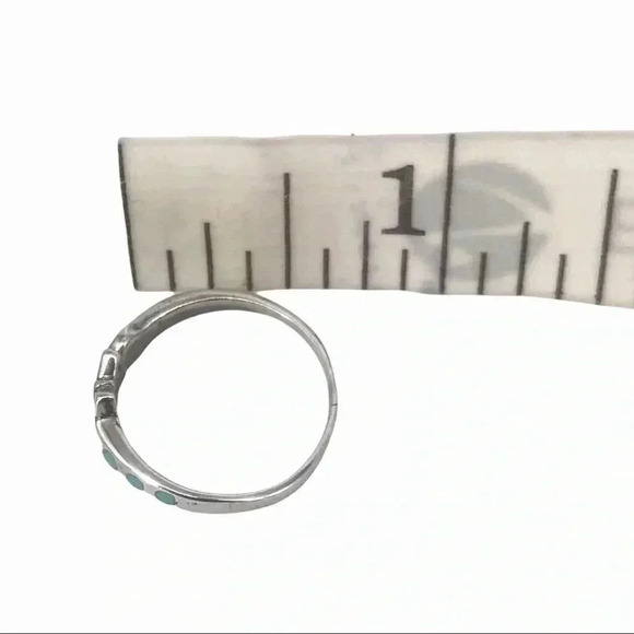 925 TOE RING XS STERLING SILVER TURQUOISE BUTTERFLY STONE OPEN ADJUSTABLE - Picture 5 of 9